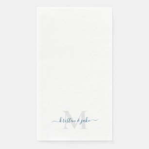 Elegantes und einfaches Türkis-Monogramm-Swash Serviette