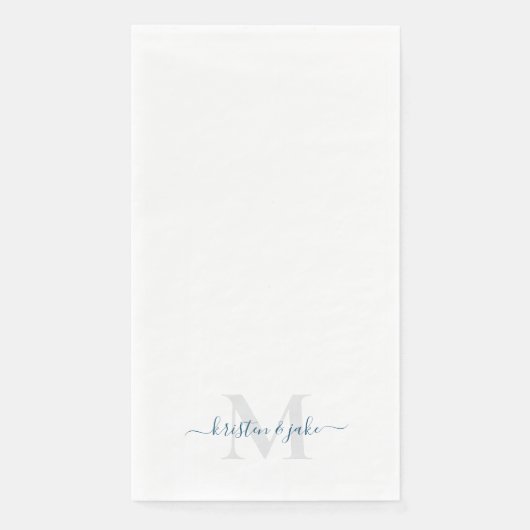 Elegantes und einfaches Türkis-Monogramm-Swash Serviette (Vorderseite)