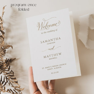 Elegantes und einfaches, vergoldetes Hochzeitsprog