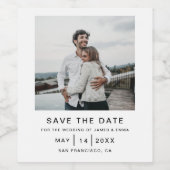 Elegantes und einfaches Weeding Save the Date Weinetikett (Einzelnes Label)