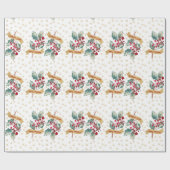 Elegantes und einfaches Weihnachtsbeermuster Geschenkpapier (Flach)