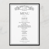 Elegantes und elegantes Duschmenü mit Brautparty Menükarte (Vorderseite)
