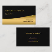 Elegantes und elegantes Schwarz und Gold Visitenkarte (Vorne/Hinten)