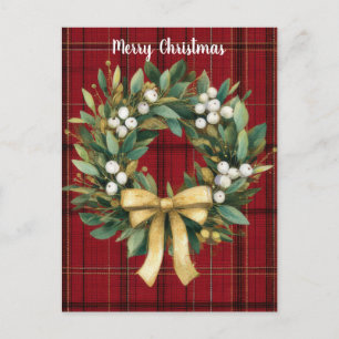 Elegantes und festliches Weihnachtskranz-Design Po Feiertagspostkarte