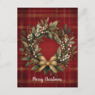 Elegantes und festliches Weihnachtskranzdesign Feiertagspostkarte