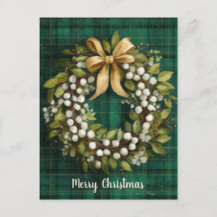 Elegantes und festliches Weihnachtskranzdesign Postkarte