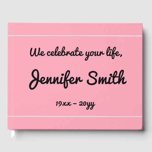 Elegantes und fröhliches Bestattungsguestbook Gästebuch (Vorderseite)