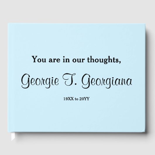 Elegantes und gedämpftes Beileid Gästebuch (Vorderseite)