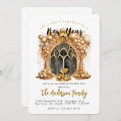 Elegantes und Gold Silvester Party Einladung (Vorne/Hinten)