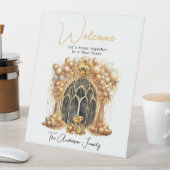 Elegantes und Gold Silvester Party Willkommen Sockelschild (In Situ)
