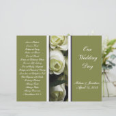 Elegantes und grünes Hochzeitsprogramm (Stehend Vorderseite)