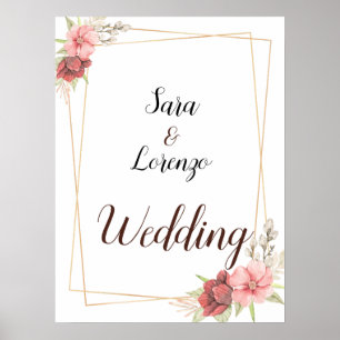 Elegantes und individualisiertes Hochzeitspender W Poster
