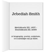 Elegantes und individuelles Bestattungsservicekart (Innen (Rechts))