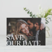 Elegantes und klassisches Foto Hochzeit Save The Date (Stehend Vorderseite)