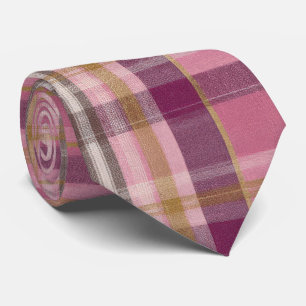 Elegantes und klassisches rosa Karo-Gingham-Muster Krawatte