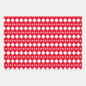 Elegantes und lustig gestreiftes, helles rotes Her Geschenkpapier Set (Vorderseite 3)