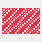 Elegantes und lustig gestreiftes, helles rotes Her Geschenkpapier Set (Vorderseite)