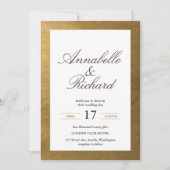 Elegantes und luxuriöses Gold Save the Date Einladung (Vorderseite)