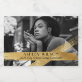 Elegantes und minimales Gold-Foto Schaumweinetikett (Einzelnes Label)