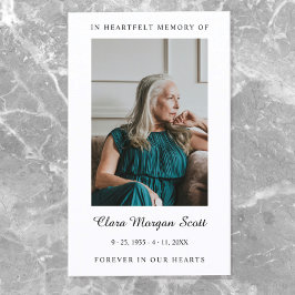 Elegantes und minimalistisches Beerdigungsgebet-Fo Visitenkarte