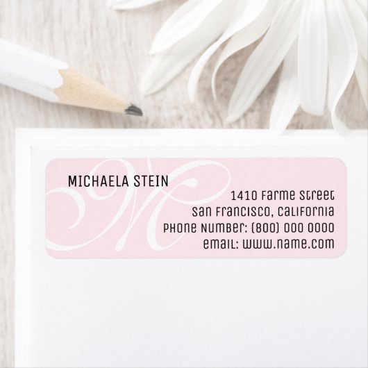 elegantes und mit Monogramm helles Rosa (Insitu)