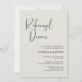 Elegantes und modernes Abendessen in hellgrün Prob Einladung (Vorderseite)