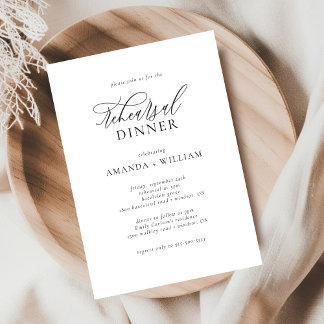 Elegantes und modernes Abendessen mit Probe Einladung