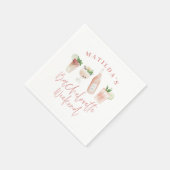 Elegantes und modernes Aquarellgetränk Bachelorett Serviette (Ecke)