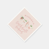 Elegantes und modernes Aquarellgetränk Bachelorett Serviette (Ecke)