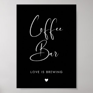 Elegantes und modernes Black Coffee Bar Poster