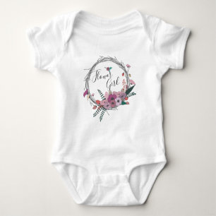 Elegantes und modernes Blume-Kranz-Blume Baby Strampler
