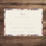 Elegantes und modernes Blush Floral Bat Mitzvah RSVP Karte<br><div class="desc">Die "Elegant Floral Bat Mitzvah" Kollektion - perfekt für die Feier des Meilensteins Ihrer Tochter mit Anmut und Stil. Diese Kollektion bietet eine zusammenhängende Palette von wunderschön gestalteten Bat Mitzvah essentials, einschließlich Einladungen, RSVP-Karten, Dankeschön-Notizen, und vieles mehr. Jedes Stück präsentiert ein zartes Blumenmotiv in sanften Pastelltönen, Blütenrot und Lavendeltönen für...</div>