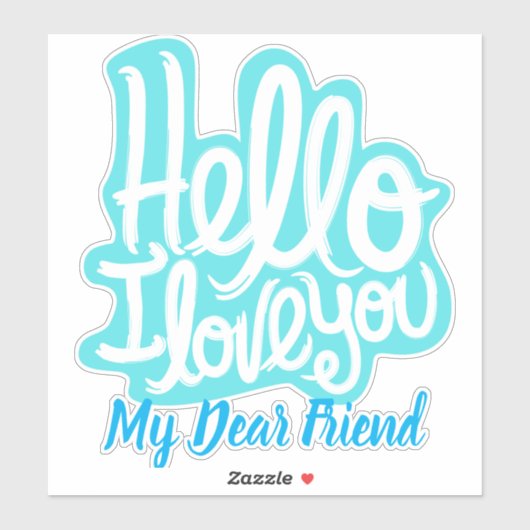 Elegantes und modernes Design in Liebe Aufkleber (Blatt)