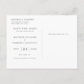 Elegantes und modernes Foto Hochzeit rettet das Da Einladungspostkarte (Rückseite)