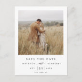 Elegantes und modernes Foto Hochzeit rettet das Da Einladungspostkarte (Vorderseite)