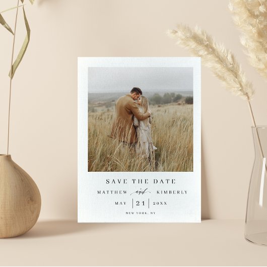 Elegantes und modernes Foto Hochzeit rettet das Da Einladungspostkarte