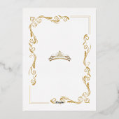 Elegantes und modernes Gold Foto Quinceanera Folieneinladung (Rückseite)