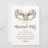 Elegantes und modernes Goldmasquerade Party Geburt Einladung (Vorderseite)