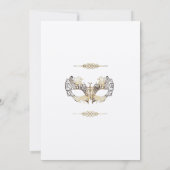 Elegantes und modernes Goldmasquerade Party Geburt Einladung (Rückseite)