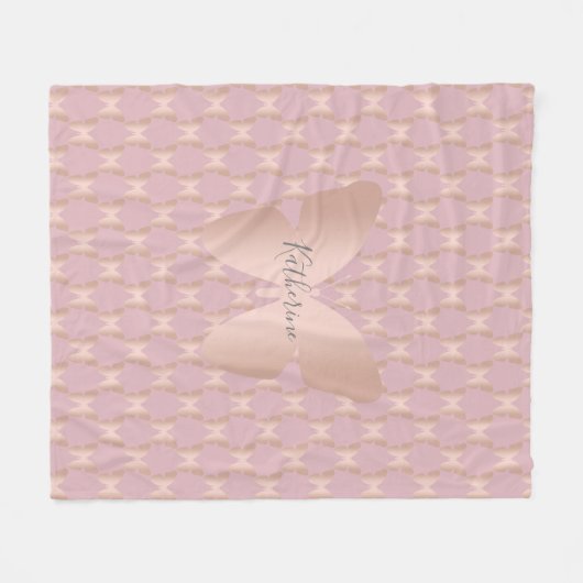 Elegantes und modernes Goldschmetterlingdesign der Fleecedecke (Vorderseite (Horizontal))