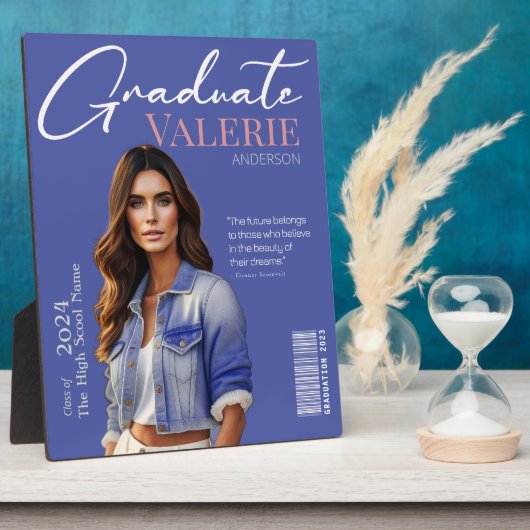 ✨ Elegantes und Modernes Graduate Foto Plaque Fotoplatte (Seite)