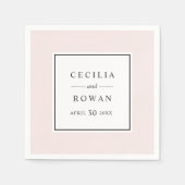 Elegantes und modernes, hellrosa Hochzeitsmonogram Serviette (Vorderseite)