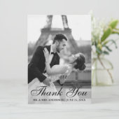 Elegantes und modernes Hochzeits-Foto danken Dankeskarte (Stehend Vorderseite)