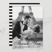 Elegantes und modernes Hochzeits-Foto danken Dankeskarte (Vorne/Hinten)
