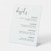 Elegantes und modernes Hochzeitsdessert Bar Sockelschild (Vorderseite)