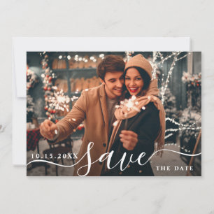 Elegantes und modernes Hochzeitsfest-Foto Save The Date