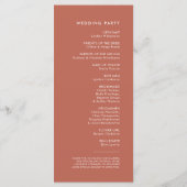 Elegantes und modernes Hochzeitsprogramm für Roten Programm (Rückseite)