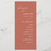 Elegantes und modernes Hochzeitsprogramm für Roten Programm (Vorderseite)