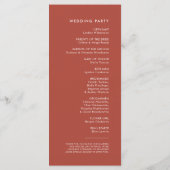 Elegantes und modernes Hochzeitsprogramm Terracott Programm (Rückseite)