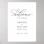 Elegantes und modernes Hochzeitswillkommenzeichen Poster (Vorne)